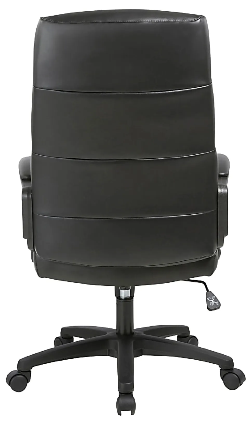 Lorell® SOHO Ergonomic Bonded Leather High-Back Chair, Modern Stitch, Black