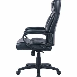 LorellĀ® SOHO Ergonomic Bonded Leather High-Back Executive Chair, Black