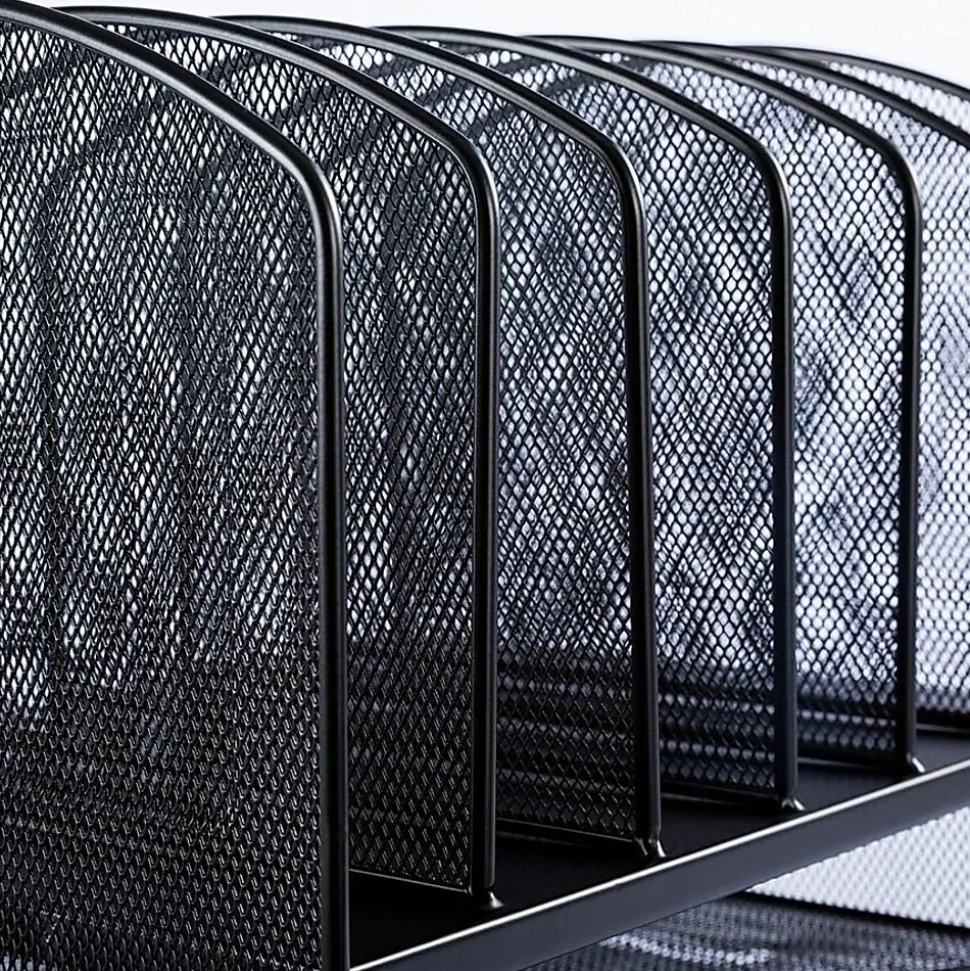 Lorell® Steel Horizontal/Vertical Mesh Desk Organizer, Black