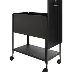LorellĀ® Steel Locking Letter-Size Mobile File Cart, Black