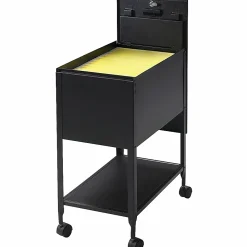 Lorell® Steel Locking Letter-Size Mobile File Cart, Black