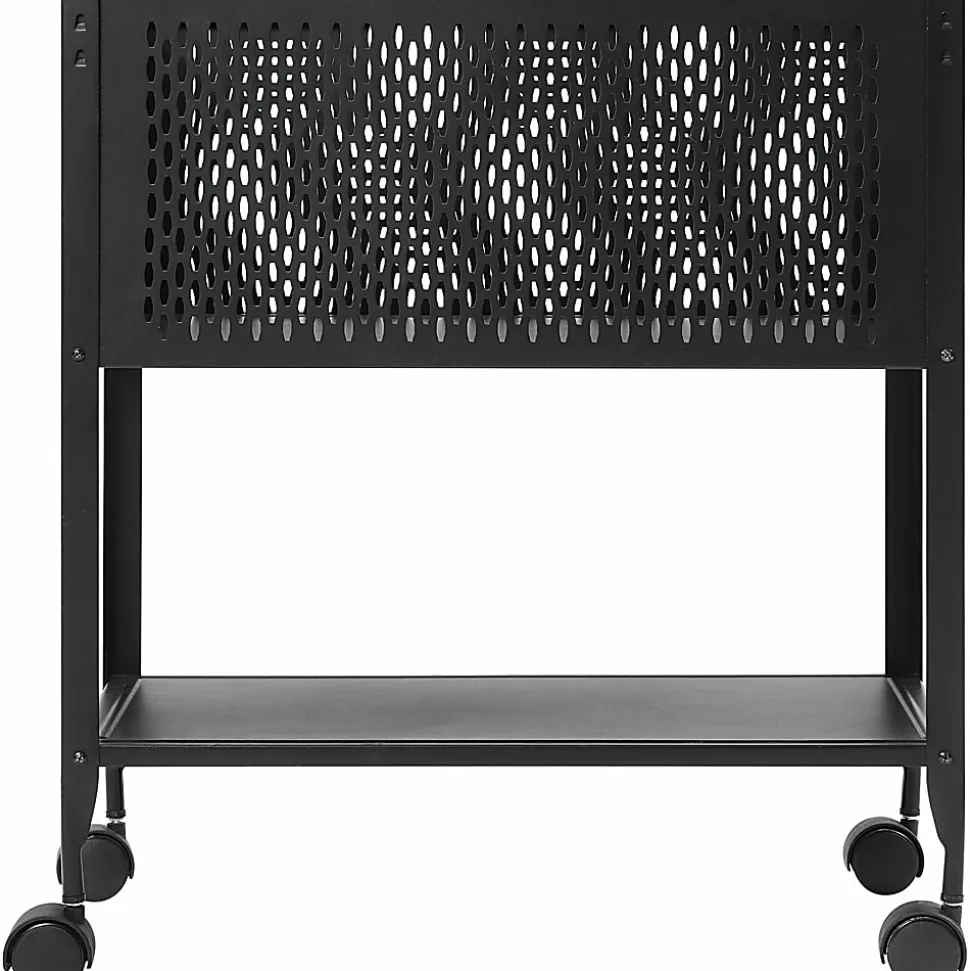 Lorell™ Steel Mesh Hanging Letter-Size Mobile File Cart, Black