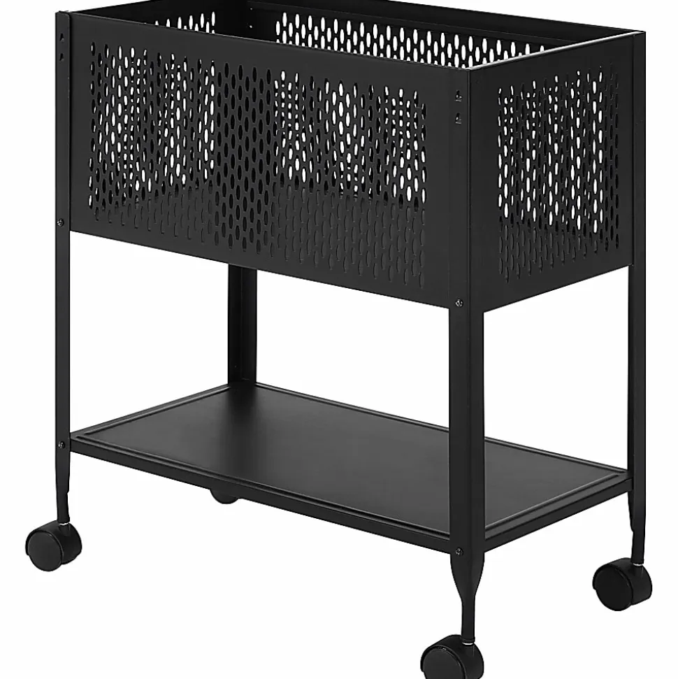 Lorell™ Steel Mesh Hanging Letter-Size Mobile File Cart, Black