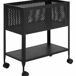 Lorell™ Steel Mesh Hanging Letter-Size Mobile File Cart, Black