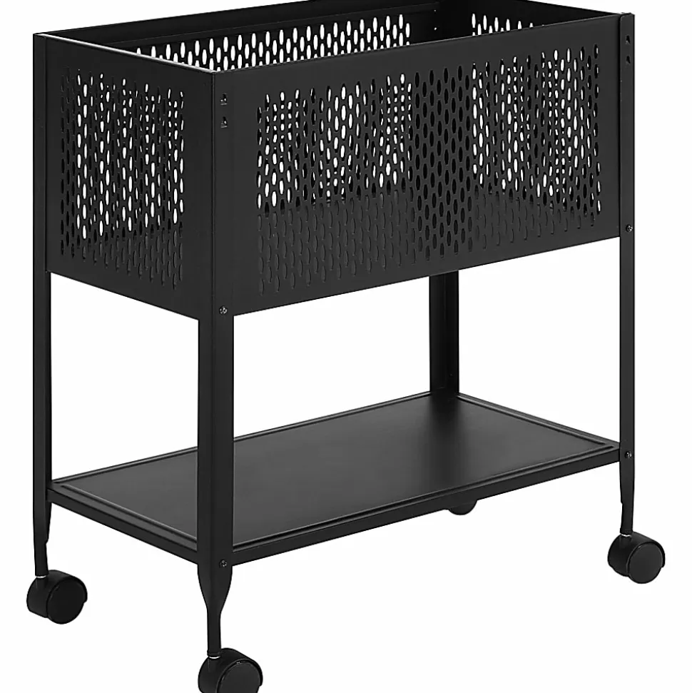 Lorell™ Steel Mesh Hanging Letter-Size Mobile File Cart, Black