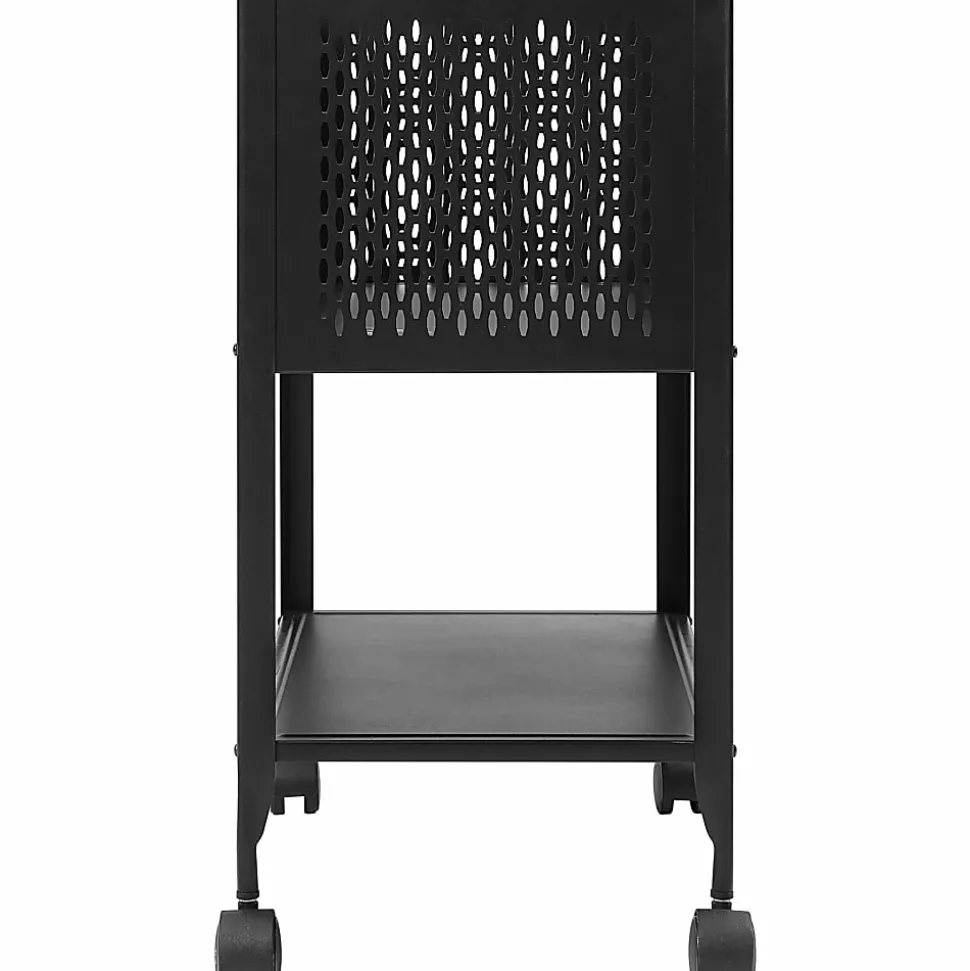 Lorell™ Steel Mesh Hanging Letter-Size Mobile File Cart, Black