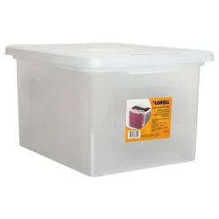 Lorell® Storage File Boxes With Lift-Off Lids, Letter/Legal Size, 18" x 11" x 14 3/16", Clear, Case Of 4