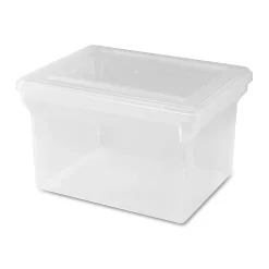 LorellĀ® Storage File Box With Lift-Off Lid, Letter/Legal Size, 18" x 11" x 14 3/16", Clear