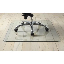 Lorell® Tempered Glass Chair Mat, 44" x 50", Clear