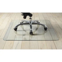 Lorell® Tempered Glass Chair Mat, 44" x 50", Clear