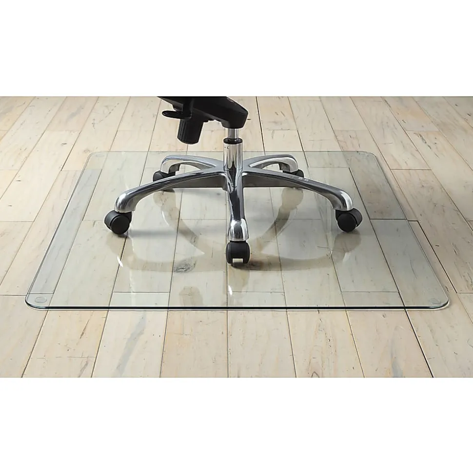 Lorell® Tempered Glass Chair Mat, 48" x 60", Clear