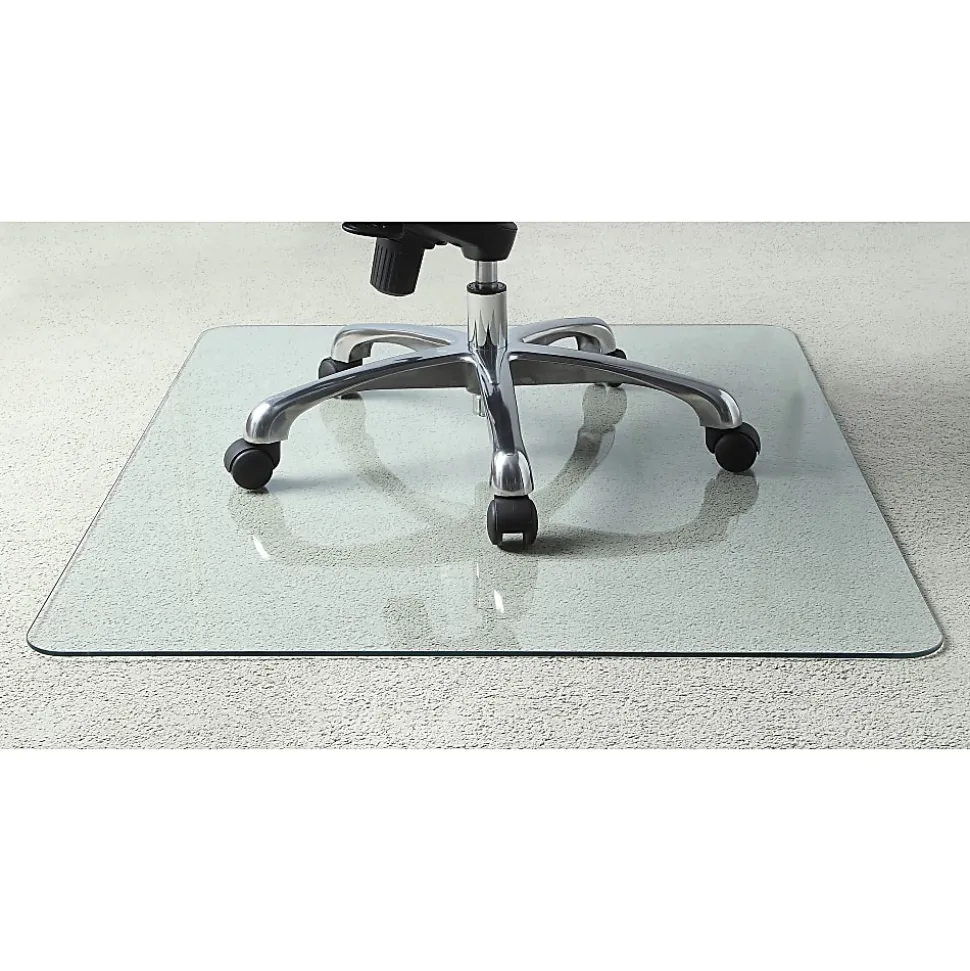 Lorell® Tempered Glass Chair Mat, 48" x 60", Clear