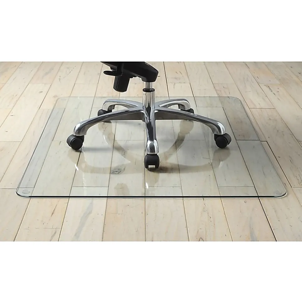 Lorell® Tempered Glass Chair Mat, 48" x 60", Clear