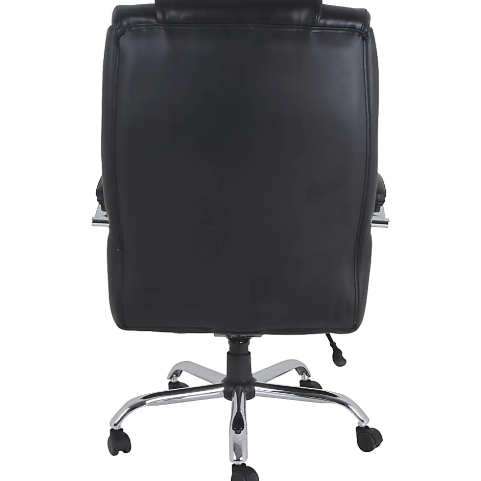 Lorell® UltraCoil Comfort Big & Tall Bonded Leather Chair, Black