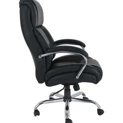 Lorell® UltraCoil Comfort Big & Tall Bonded Leather Chair, Black