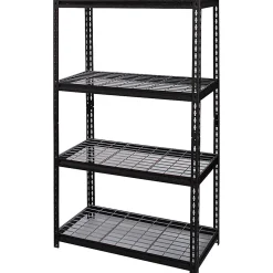 Lorell Wire Deck Shelving, 60"H x 36"W x 18"D, Recycled, Black, Steel, 1Each