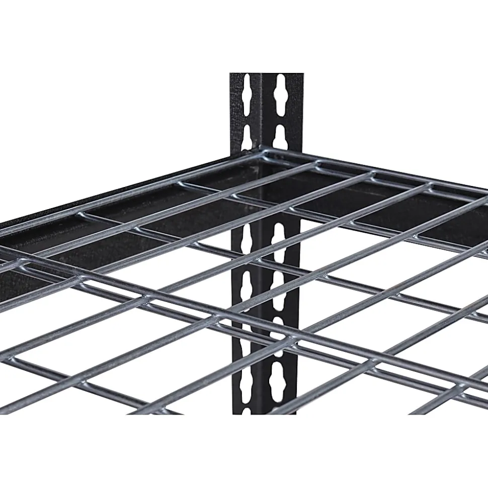 Lorell Wire Deck Shelving, 60"H x 36"W x 18"D, Recycled, Black, Steel, 1Each