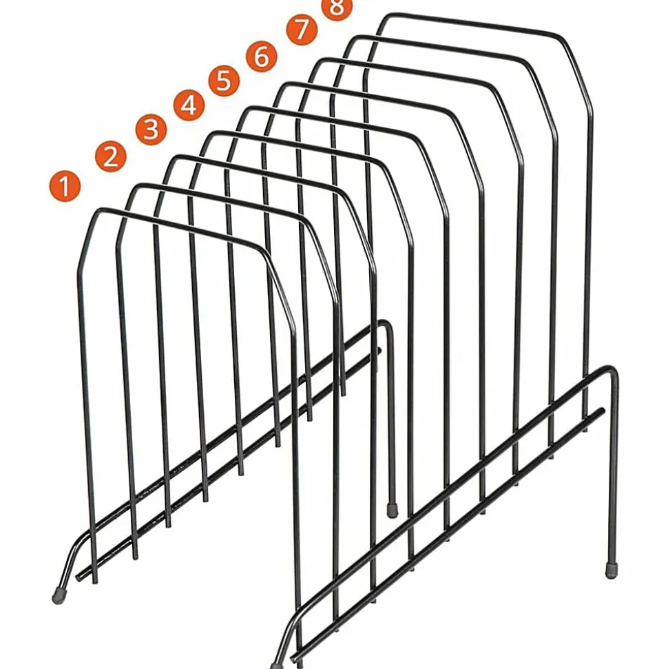 Lorell® Wire Step File, 8-Dividers, Black