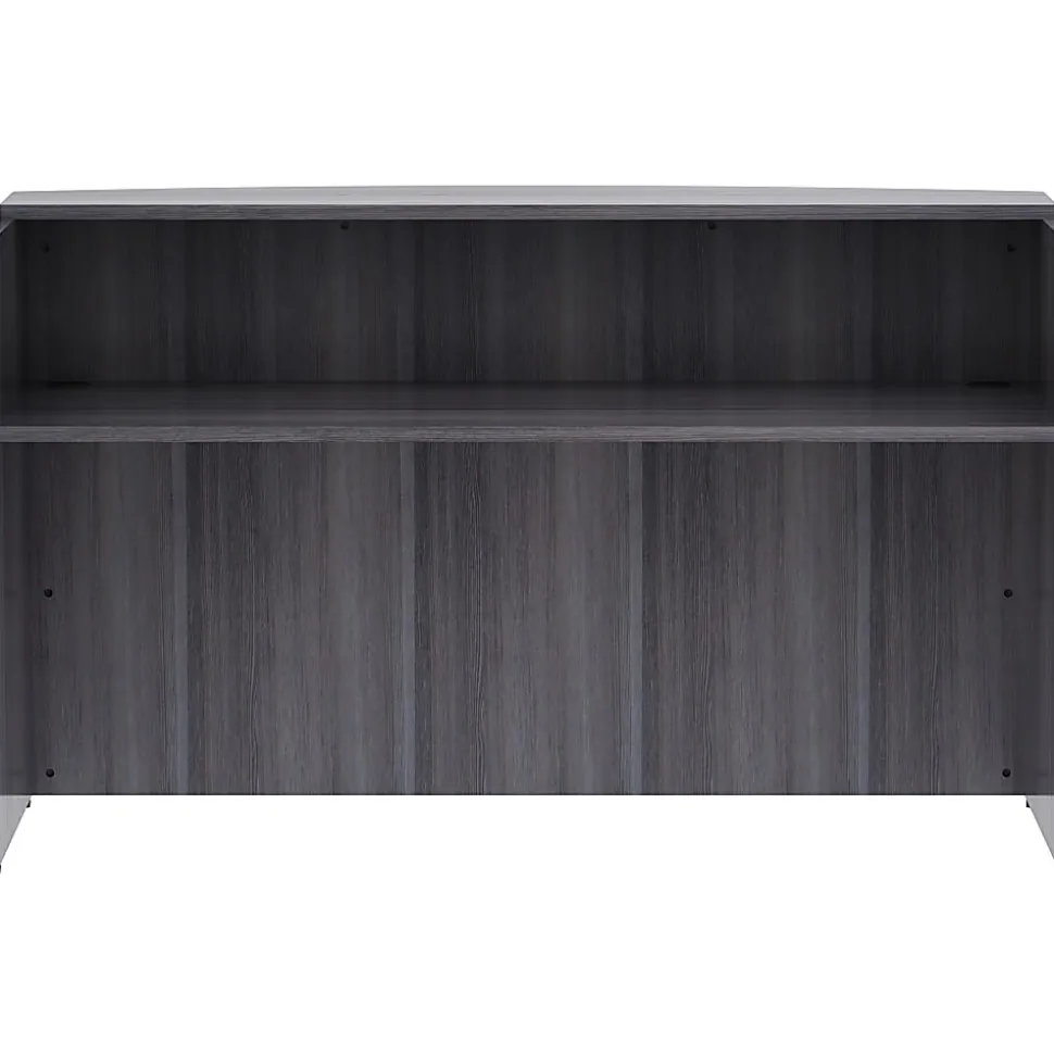 Lorell® 72"W Reception Computer Desk, Weathered Charcoal