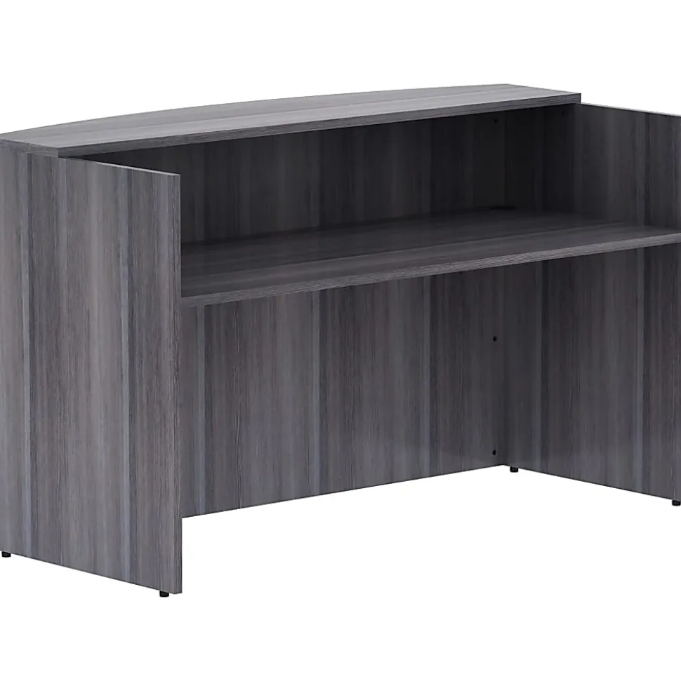 Lorell® 72"W Reception Computer Desk, Weathered Charcoal