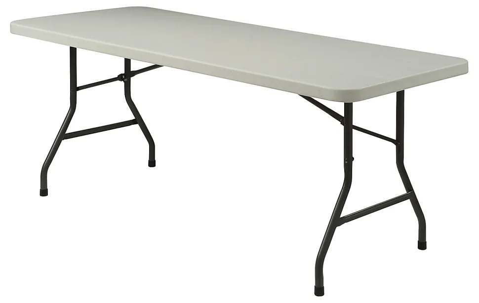 Lorell® 60"W Rectangular Banquet Table, Gray