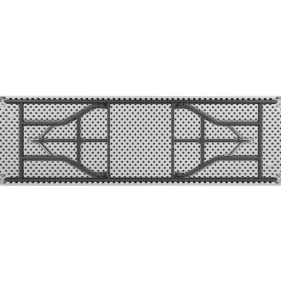 Lorell® 96"W Rectangular Banquet Table, Black/Gray