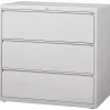 Lorell® 42"W x 18-5/8"D Lateral 3-Drawer File Cabinet, Light Gray