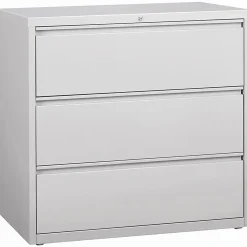 Lorell® 42"W x 18-5/8"D Lateral 3-Drawer File Cabinet, Light Gray