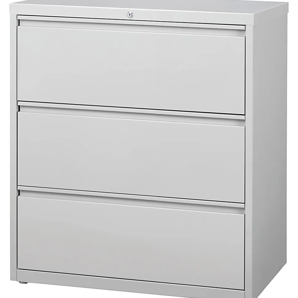 Lorell® 36"W x 18-5/8"D Lateral 3-Drawer File Cabinet, Light Gray
