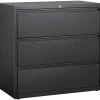 Lorell® 42"W x 18-5/8"D Lateral 3-Drawer File Cabinet, Black