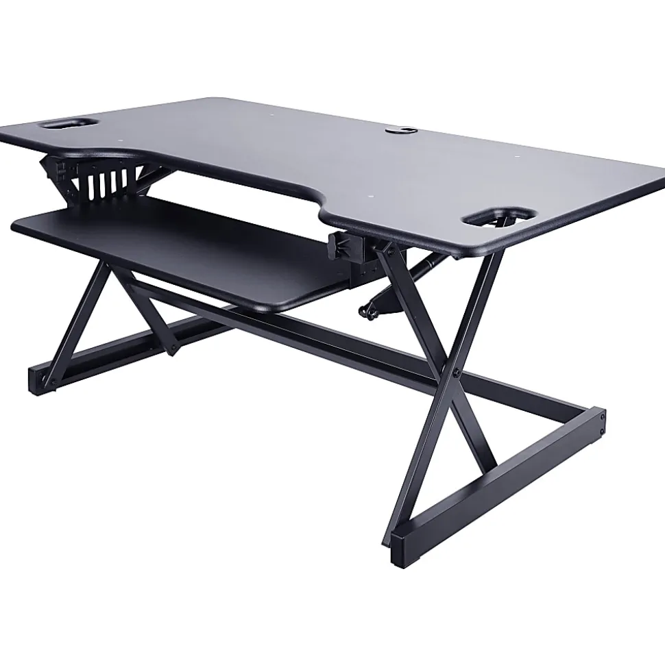 Lorell™ XL Height-Adjustable Desk Riser, 46" x 24", Black
