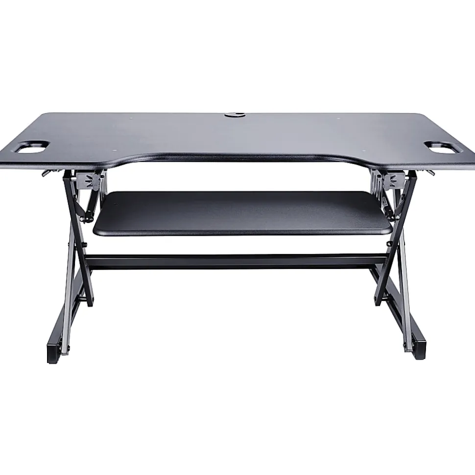 Lorell™ XL Height-Adjustable Desk Riser, 46" x 24", Black