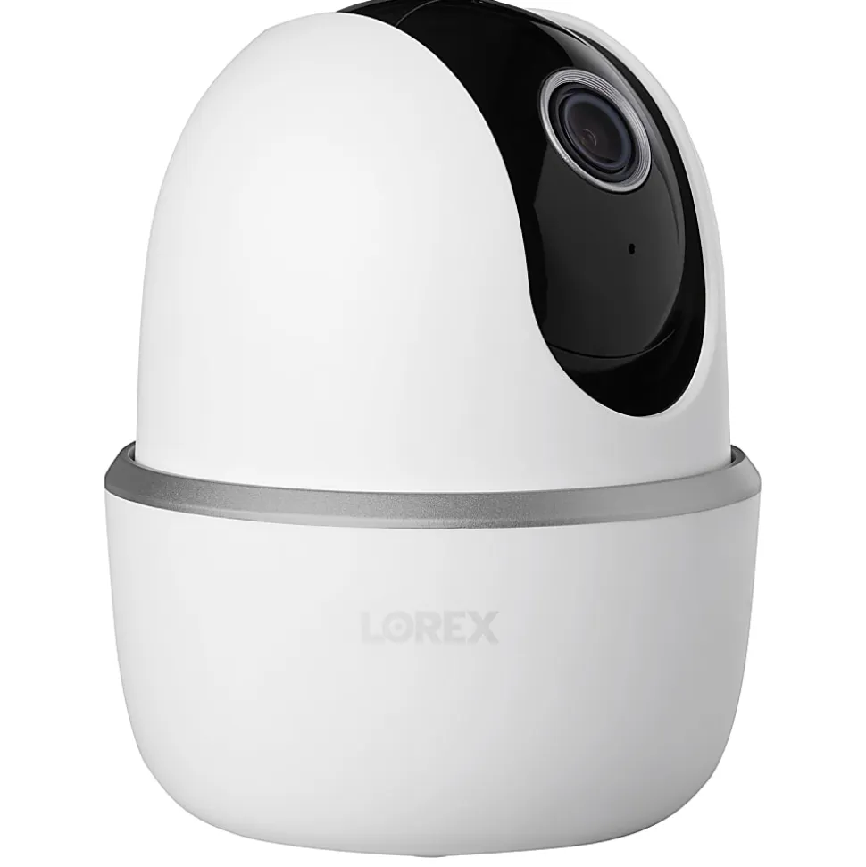 Lorex QHD Indoor Wi-Fi Smart Pan-And-Tilt Security Camera With Person Detection, 4.2"H x 3.9"W x 3.9"D, White