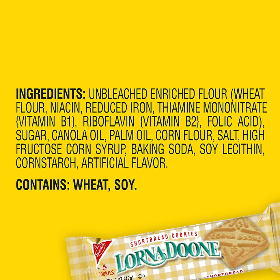 Lorna Doone Shortbread Cookies, 1.5 Oz, 6 Cookies Per Pack, Box Of 30 Packs