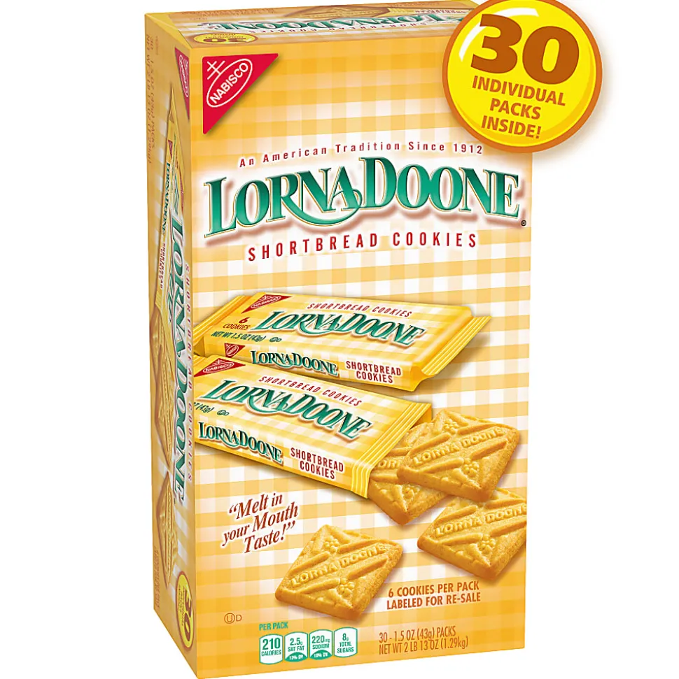 Lorna Doone Shortbread Cookies, 1.5 Oz, 6 Cookies Per Pack, Box Of 30 Packs
