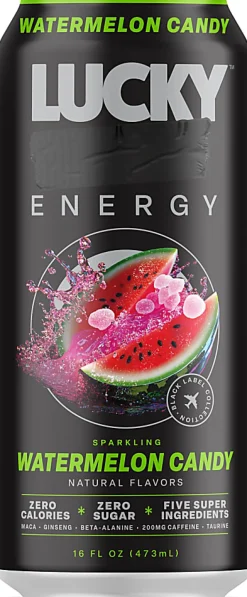 Lucky Energy Drink, Watermelon Candy, 16 Oz, Total Qty 1