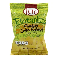 Lulu Platanitos Salted Plantain Chips, 2.5 Oz, Pack Of 24 Bags