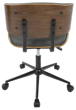 LumiSource Lombardi Office Chair, Walnut/Grey