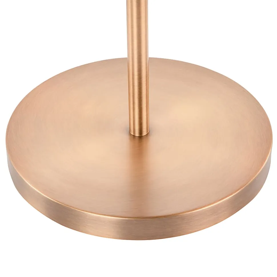 LumiSource Moon Floor Lamp, 65-1/4"H, White Shade/Gold Base