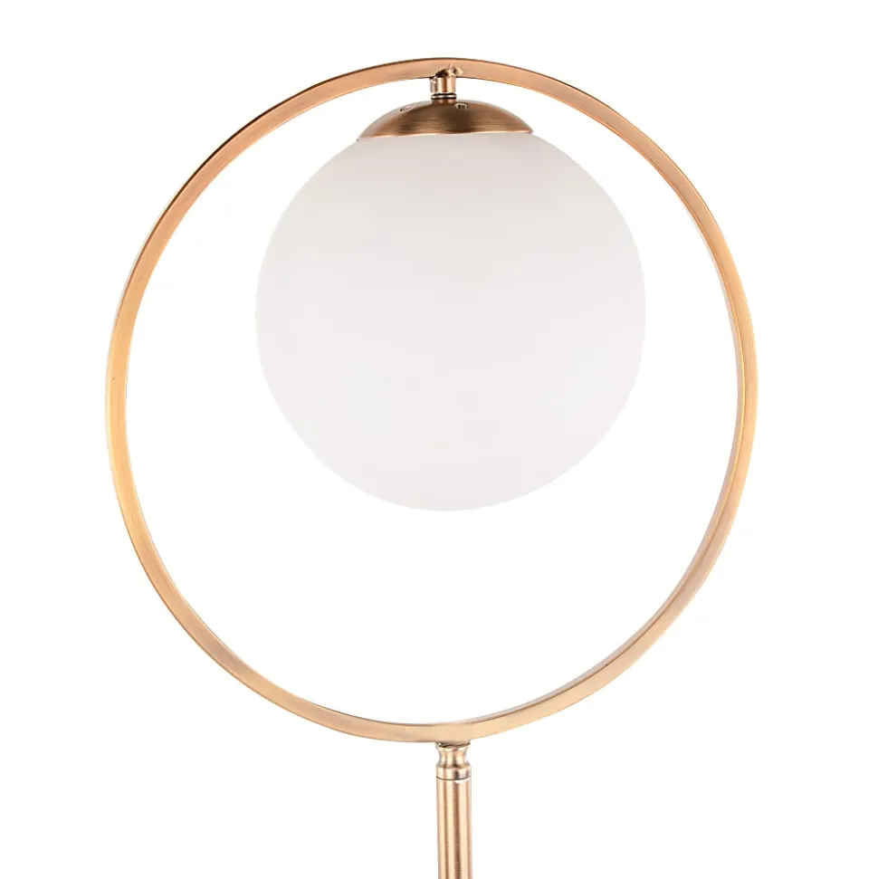 LumiSource Moon Floor Lamp, 65-1/4"H, White Shade/Gold Base