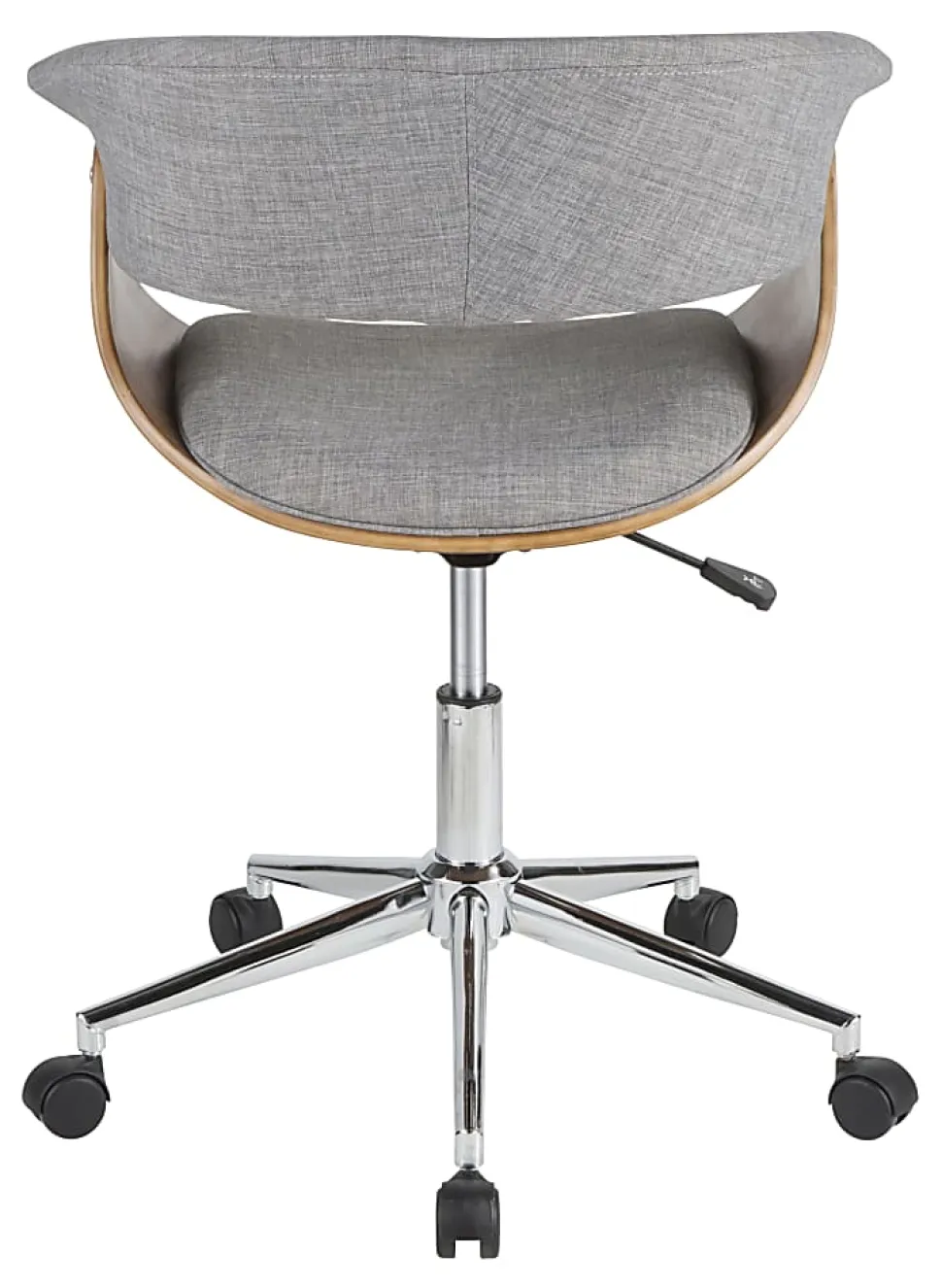 LumiSource Vintage Mod Mid-Century Modern Mid-Back Chair, Light Gray/Walnut/Chrome