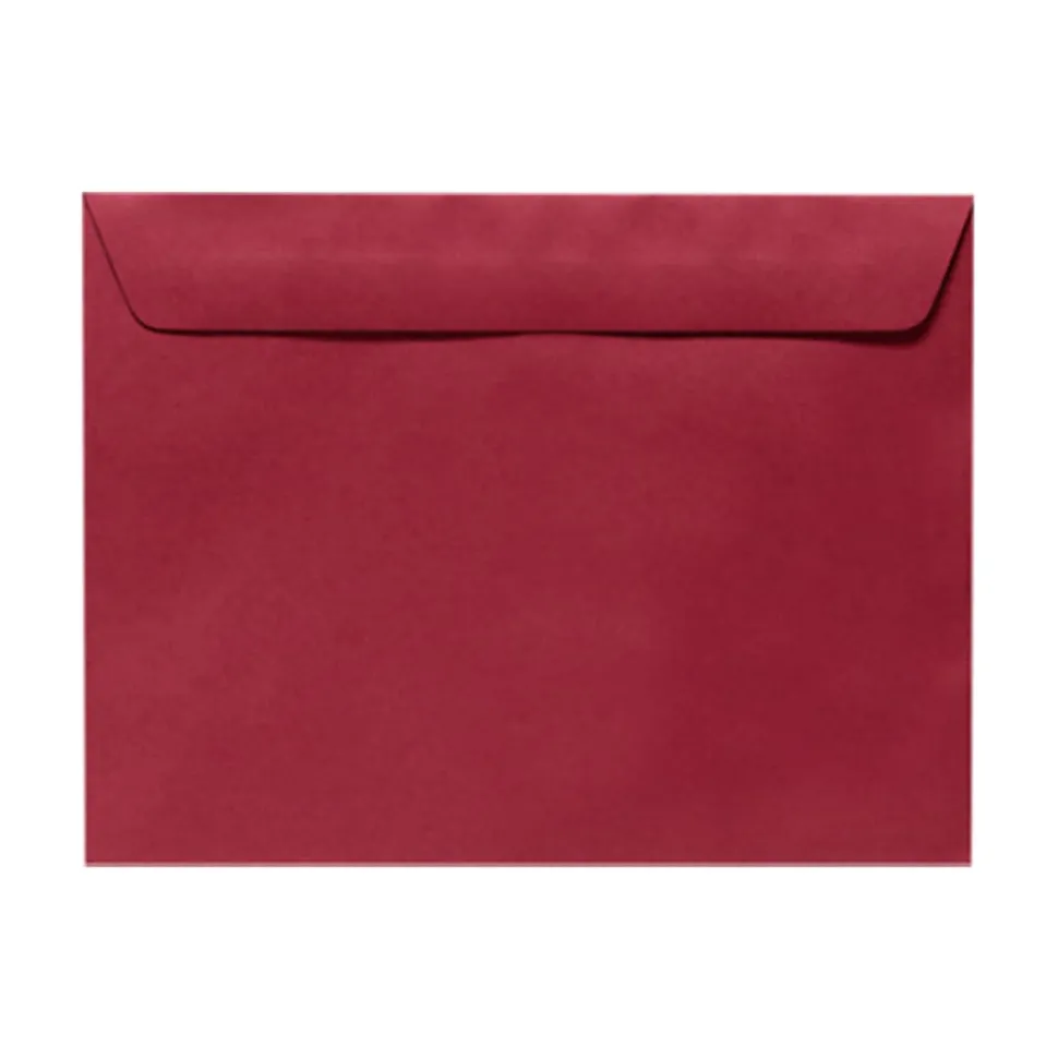 LUX Booklet 9" x 12" Envelopes, Gummed Seal, Garnet Red, Pack Of 500