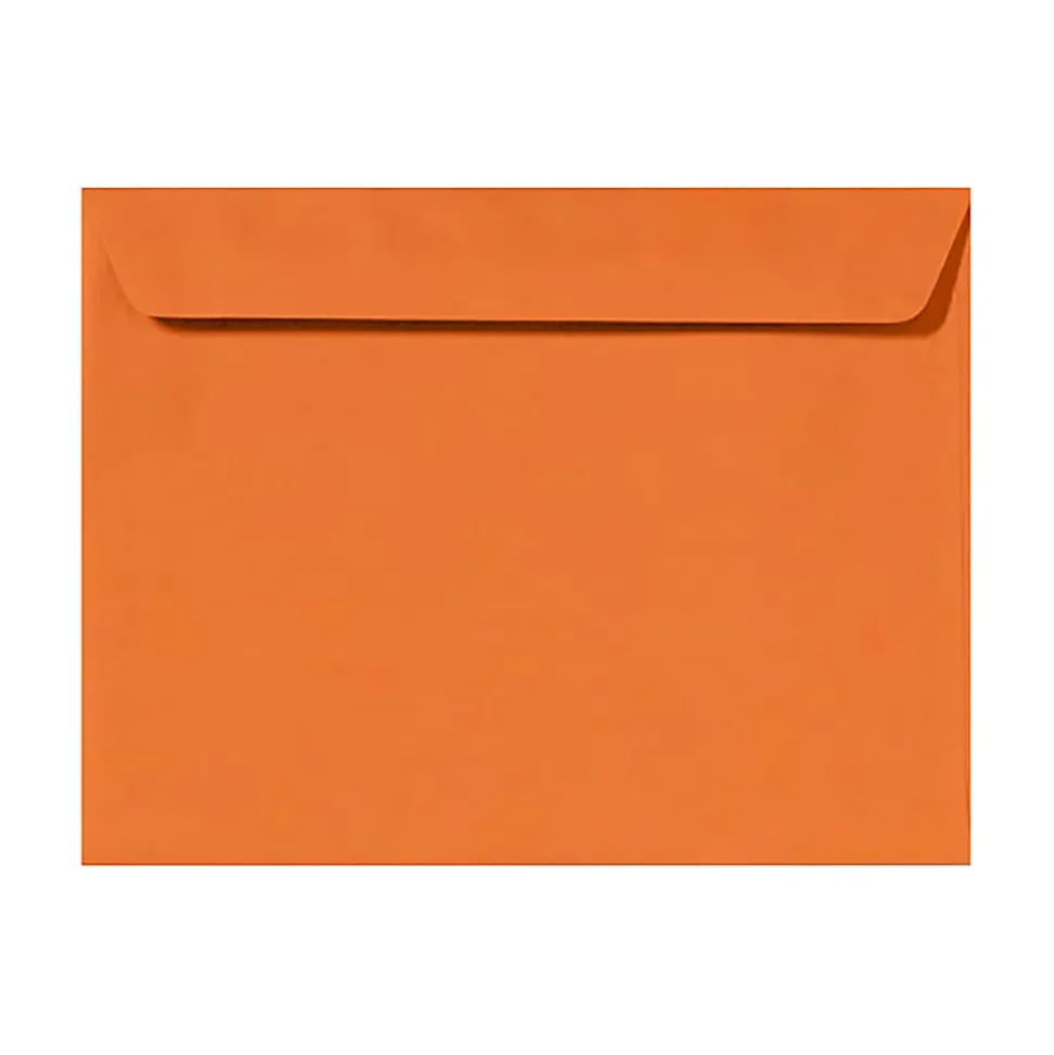 LUX Booklet 9" x 12" Envelopes, Gummed Seal, Mandarin Orange, Pack Of 250