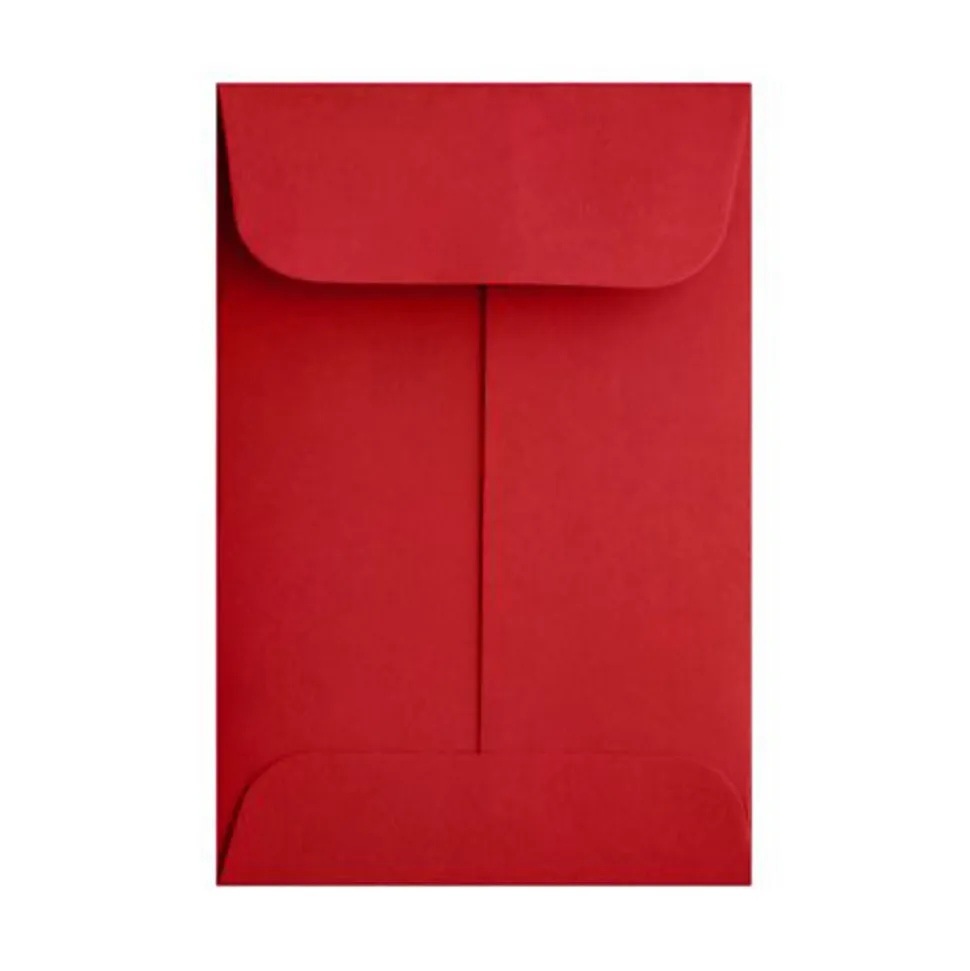 LUX Coin Envelopes, #1, Gummed Seal, Ruby Red, Pack Of 250