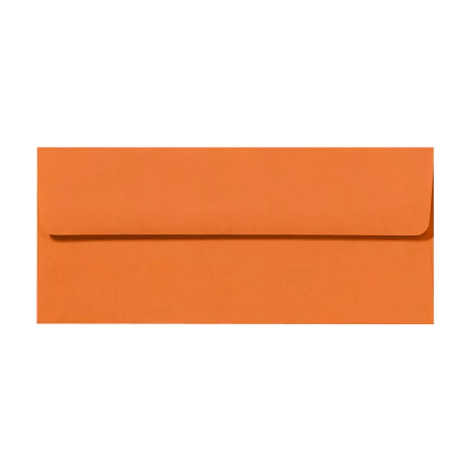 LUX #10 Envelopes, Peel & Press Closure, Mandarin Orange, Pack Of 50