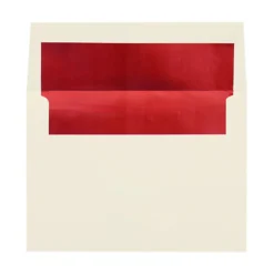 LUX Foil-Lined Invitation Envelopes A4, Peel & Press Closure, Natural/Red, Pack Of 500