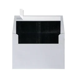 LUX Foil-Lined Invitation Envelopes A4, Peel & Press Closure, Silver/Black, Pack Of 1,000
