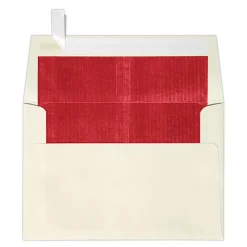 LUX Foil-Lined Invitation Envelopes A4, Peel & Press Closure, Natural/Red, Pack Of 1,000