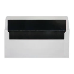 LUX #10 Foil-Lined Square-Flap Envelopes, Gummed Seal, White/Black, Pack Of 250