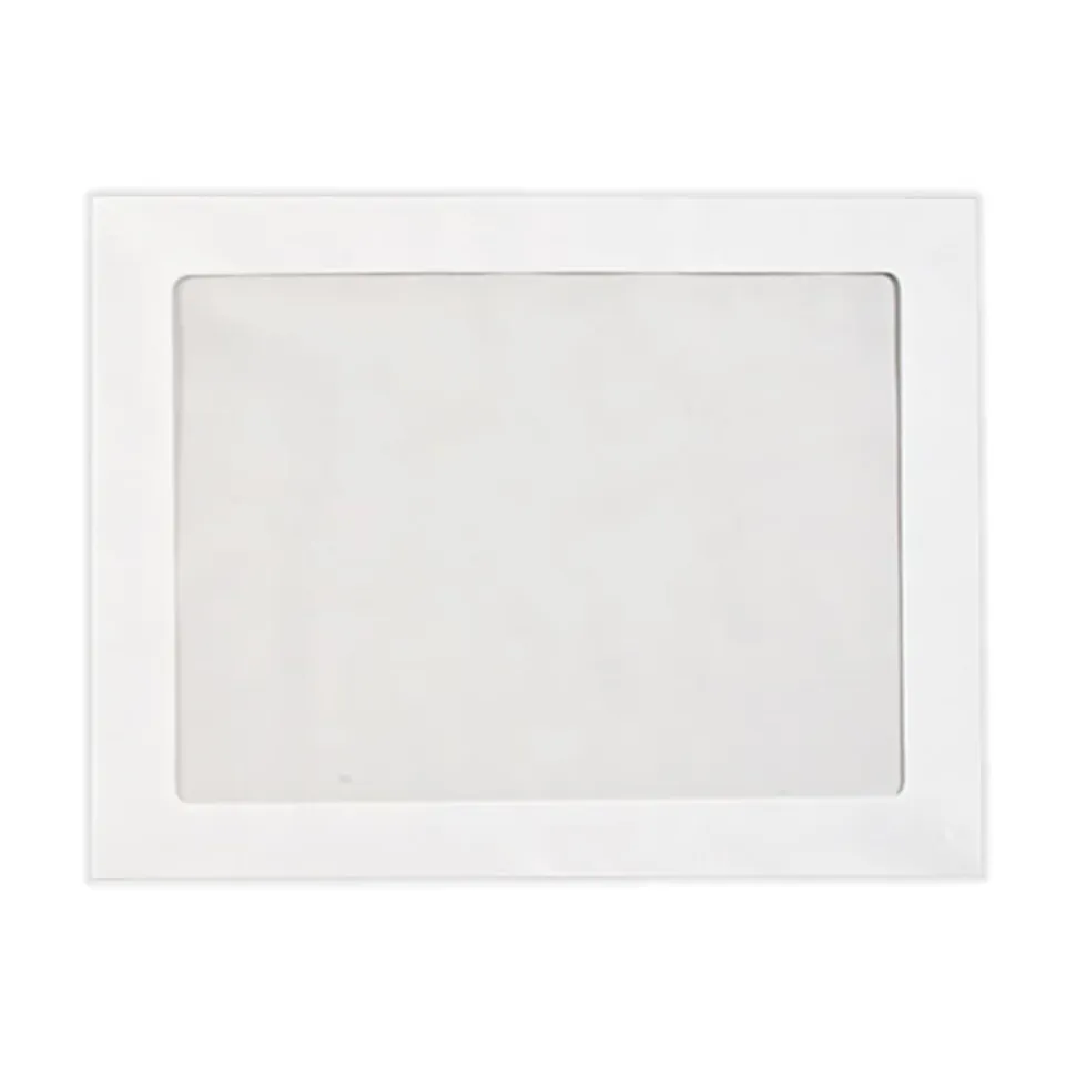 LUX #93 Full-Face Window Envelopes, Middle Window, Self-Adhesive, Bright White, Pack Of 50